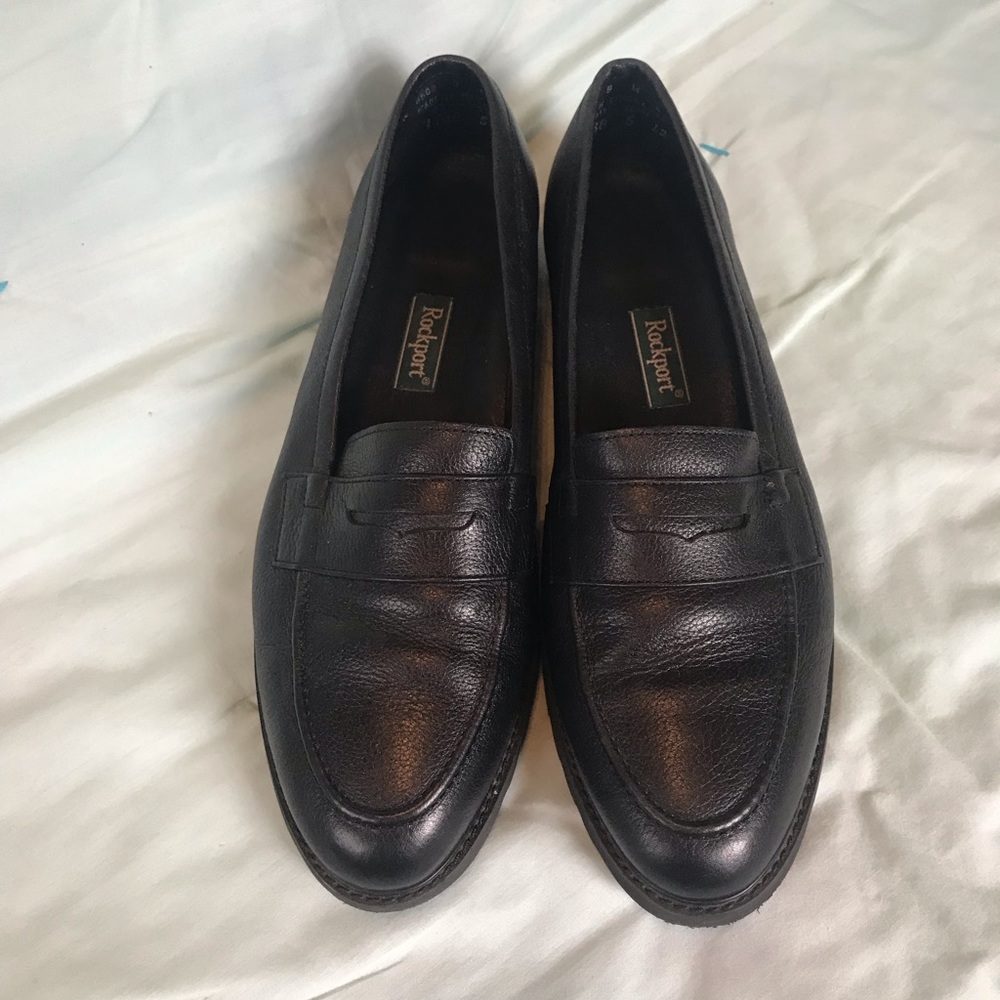 Rockport black leather loafers